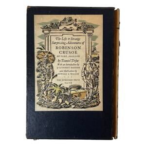 Antique 1930 "Robinson Crusoe" by Daniel Defoe Heritage Press Edition HC Book
